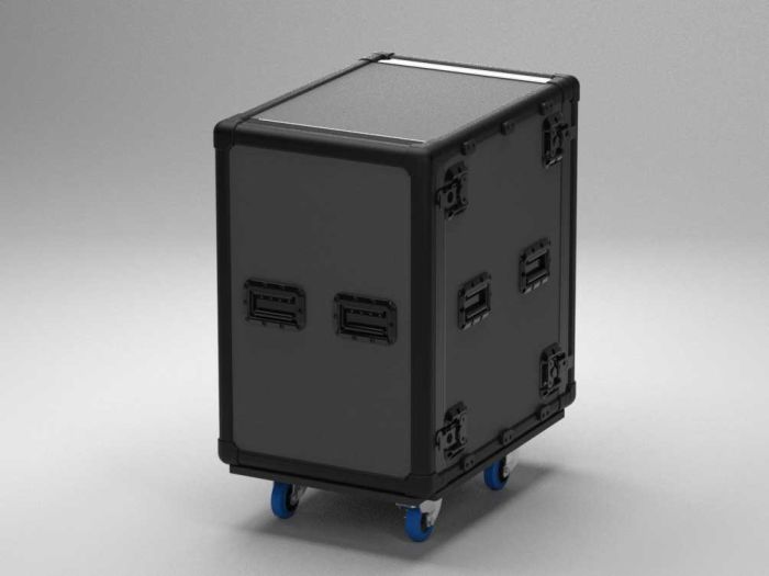19" Exo Rack Case 16U, 574 x 804 x 838 mm, porte double, avec roulettes