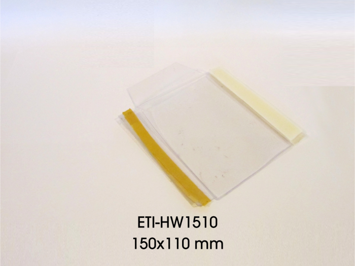 Porte-étiquette adhésif transparent A6 avec velcro 150x110 mm