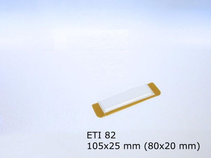 Porte-étiquette adhésif transparant 80x20 mm