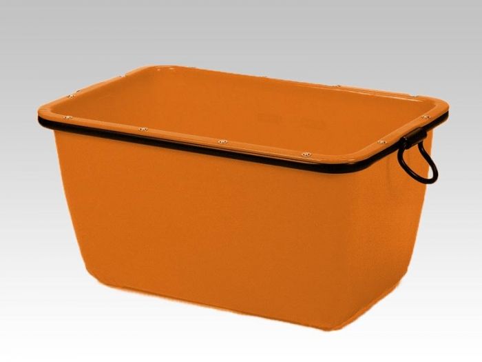 Bac à mortier plastique, ciment 200 lt avec anses, orange