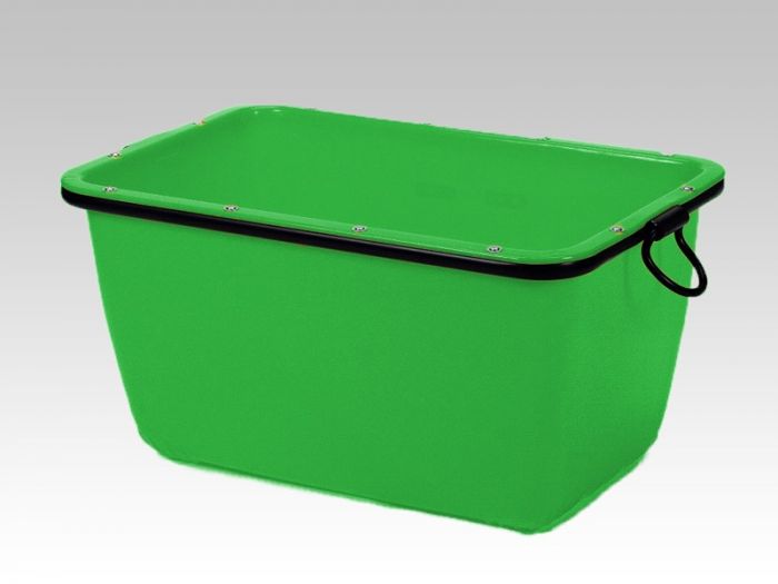 Bac à mortier plastique, ciment 200 lt avec anses, vert