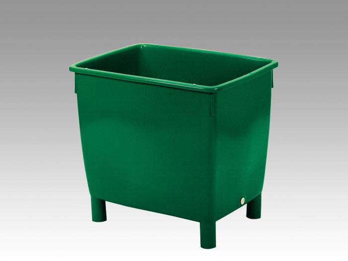 Grand bac plastique rectangulaire avec vidange 210L 800x600x680 mm VERT