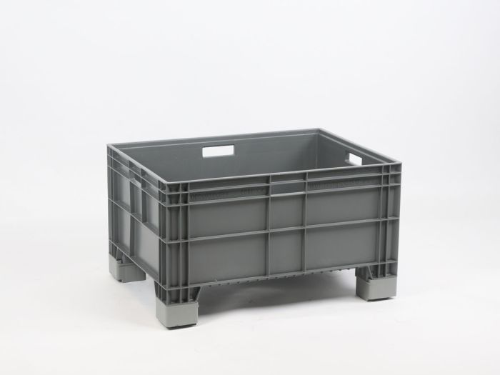 Grande caisse plastique 140L 800x600x460 mm sur 4 pieds gris foncé