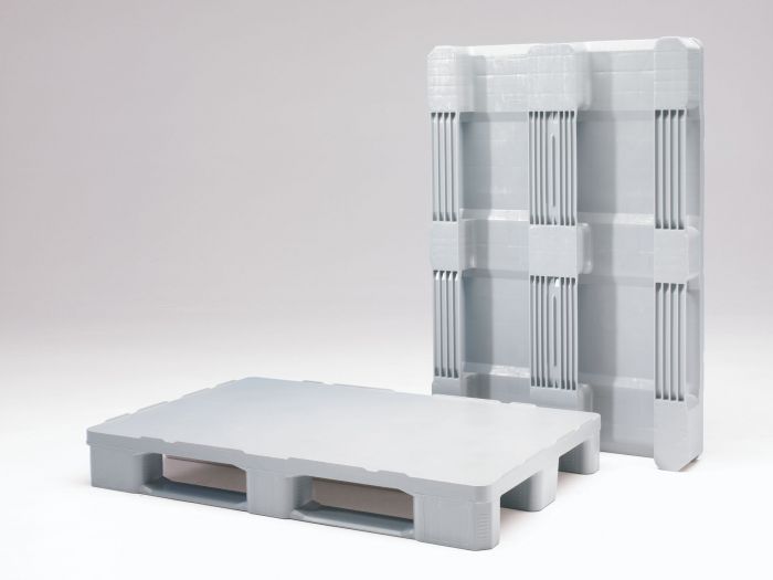 Palette plastique 1200x800 pleine alimentaire gris 4800/1200/1000 kg