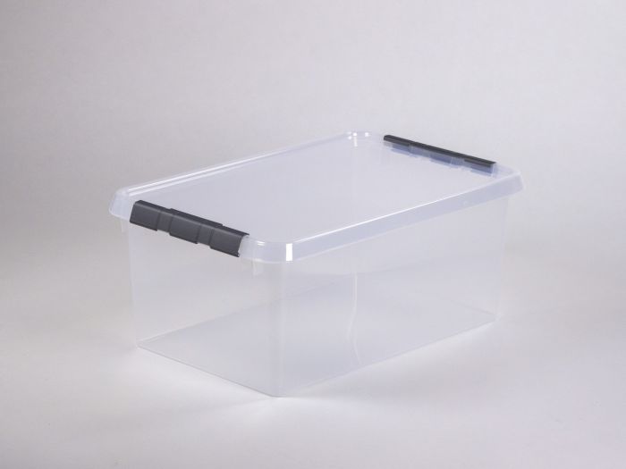 Boîte de rangement transparent avec couvercle 45L 600x400x260 mm