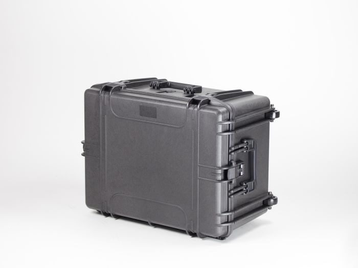 Grande valise trolley plastique étanche avec mousse, 687x528x366 mm, noir