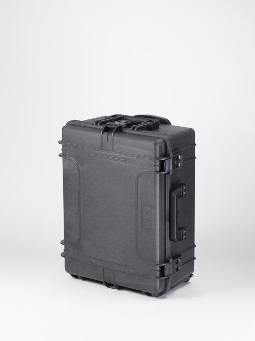 Valise trolley plastique étanche avec mousse, 604x473x283 mm, noir