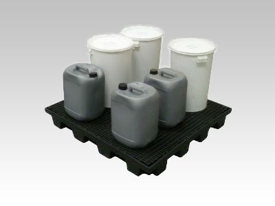 Bac de rétention avec caillebotis plastique 180 lt 1280x1230x150 mm