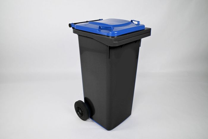 Conteneur poubelle 120 litres GRIS couvercle BLEU