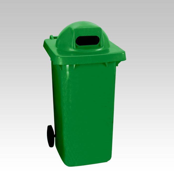 Conteneur à déchets tri sélectif 240 litres vert avec ouverture ovale