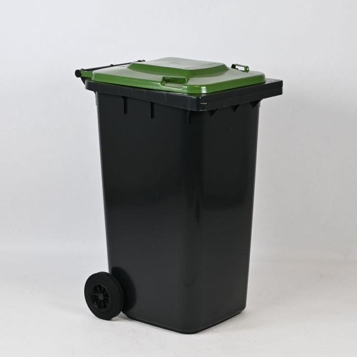 Conteneur poubelle 240 litres GRIS couvercle VERT