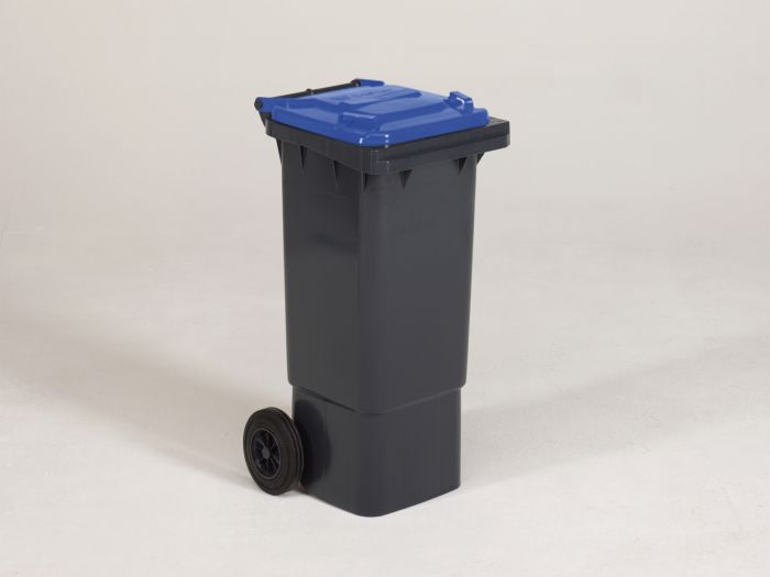 Conteneur poubelle 80 litres GRIS couvercle BLEU