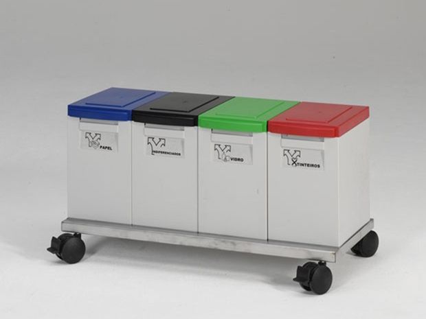 Chariot pour poubelle tri sélectif BUREAU 800x300mm