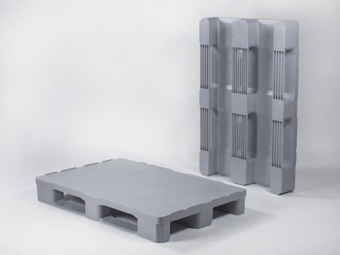 Palette Europe plastique 80x120 cm alimentaire pleine hygiénique GRIS
