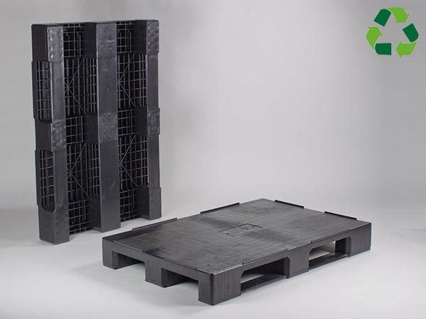 Palette En Plastique PEHD 100x80 Cm - Charge 1000 Kg, Empilable, Pour Entrepôt, Sous-sol, Stockage