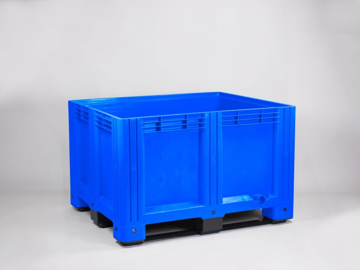 Palox plastique 100x120x76 cm 610 litres alimentaire étanche 3 semelles BLEU