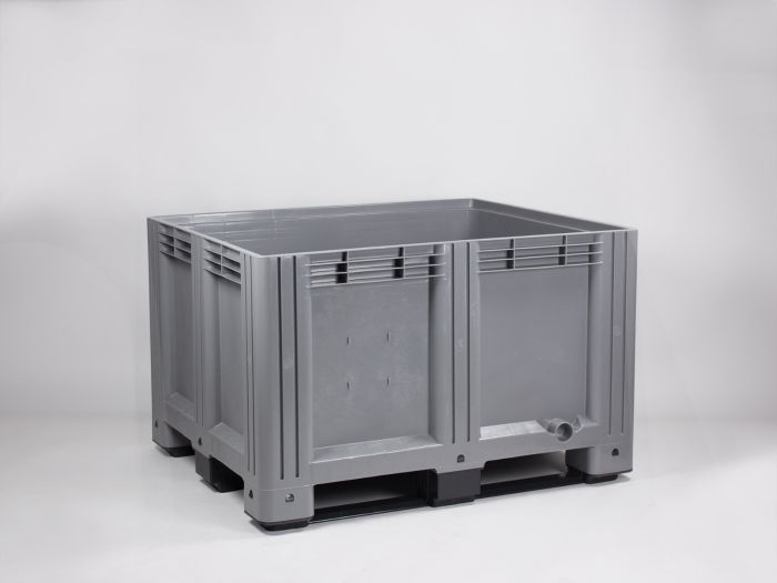 Palox plastique 100x120x78 cm 610 litres alimentaire étanche 3 semelles GRIS