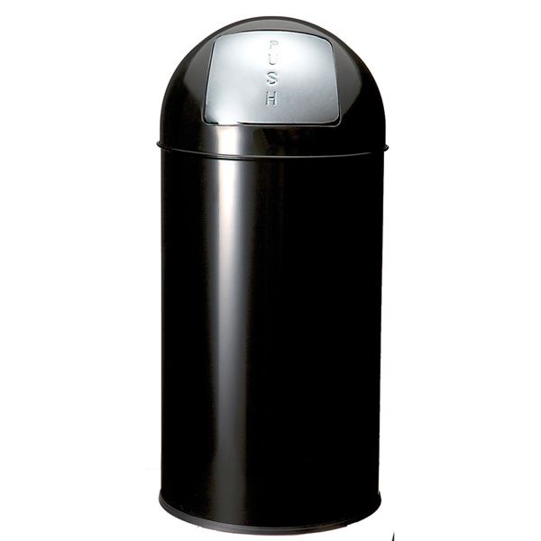 Poubelle PUSH métal 40L ø35x74 cm NOIRE