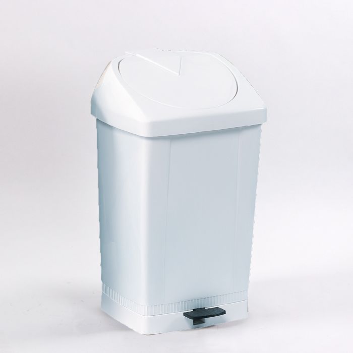 Poubelle plastique à pédale 60 litres BLANCHE