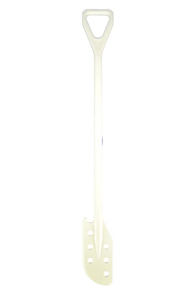 Spatule alimentaire plastique à trous et grattoir 125x190x1190 mm blanc