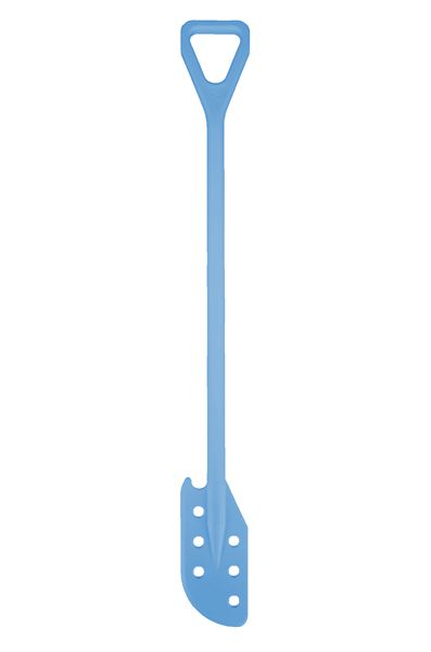 Spatule alimentaire plastique à trous et grattoir 125x190x1190 mm bleu