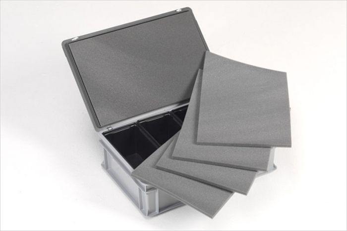 Mousse 2 pcs 355x255 mm gris foncé pour bac 400x300 mm