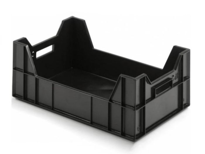 Caisse plastique agricole 600x400x230 mm, fond fermé