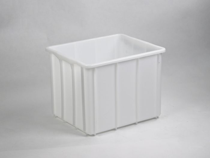 Bac plastique alimentaire gerbable 60x50x44 cm 100 litres BLANC