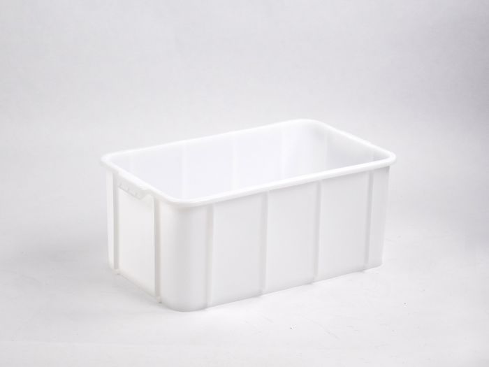 Bac plastique alimentaire gerbable 63x37x26 cm 46 litres BLANC