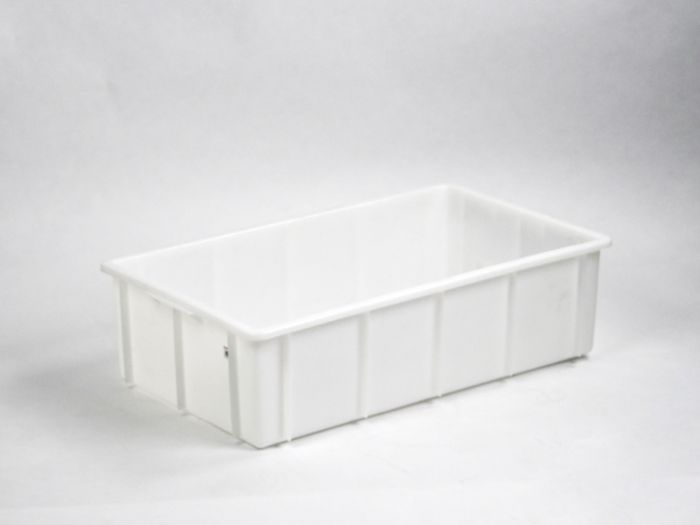 Bac plastique alimentaire gerbable 74x44x21 cm 56 litres BLANC