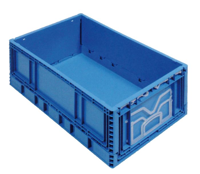 Bac plastique pliable industriel 43L, 60x40x23 BLEU
