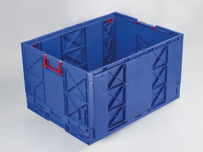 Grande caisse pliable plastique 183L 80x60x47 cm gerbable norme Europe BLEU