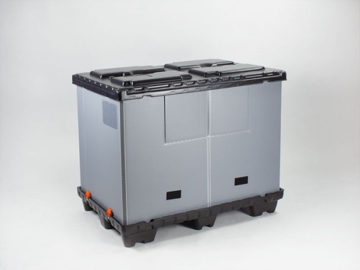 Caisse palette plastique pliable avec couvercle 1200x800x1000 mm