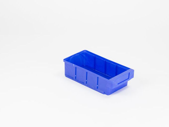 Bac tiroir plastique gerbable  300x152x83 mm maxi 3 cloisons blue