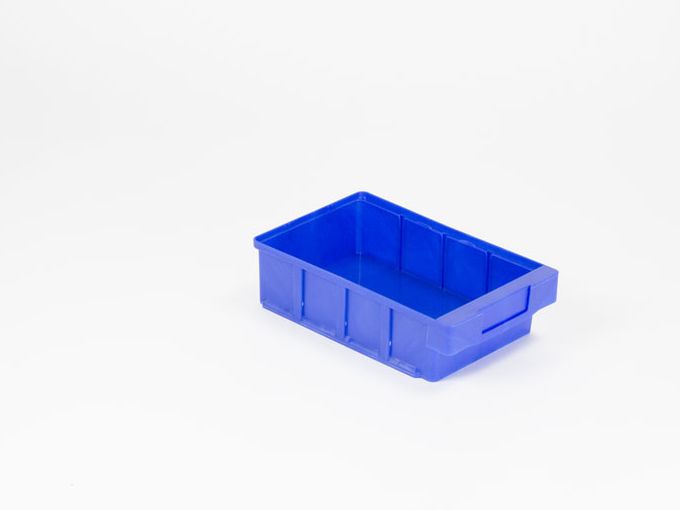 Bac tiroir plastique gerbable  300x186x83 mm maxi 3 cloisons blue