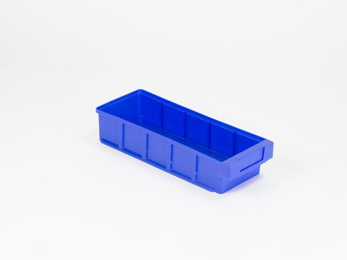 Bac tiroir plastique gerbable  400x152x83 mm maxi 4 cloisons blue