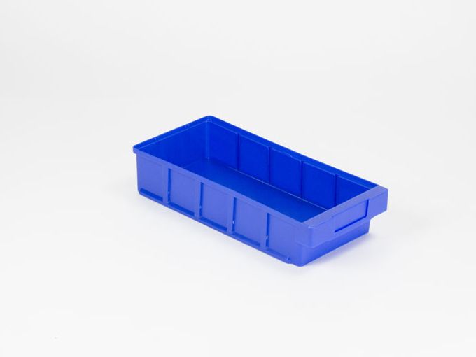 Bac tiroir plastique gerbable  400x186x83 mm maxi 4 cloisons blue