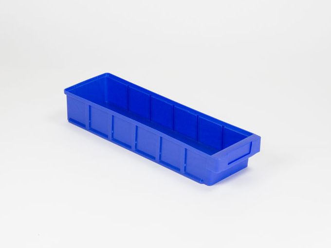 Bac tiroir plastique gerbable  500x152x83 mm maxi 5 cloisons blue