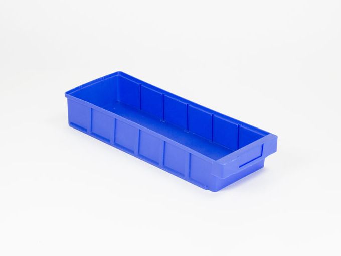 Bac tiroir plastique gerbable  500x186x83 mm maxi 5 cloisons blue
