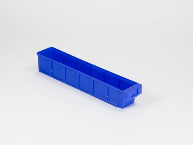 Bac tiroir plastique gerbable  500x93x83 mm maxi 5 cloisons blue