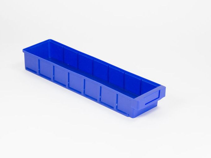 Bac tiroir plastique gerbable  600x152x83 mm maxi 5 cloisons blue