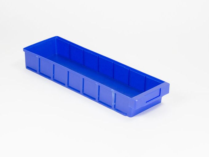 Bac tiroir plastique gerbable  600x186x83 mm maxi 5 cloisons blue
