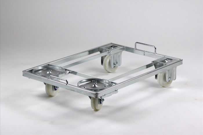 Socle rouleur pour bac à pain WA700 roulettes polyamide, chape inox