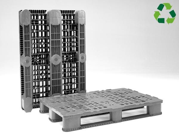 Palette plastique 80x120 charge lourde noir 6000/2500/1100 kg