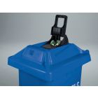 Conteneur à déchets tri sélectif 120 litres bleu avec presse-canettes