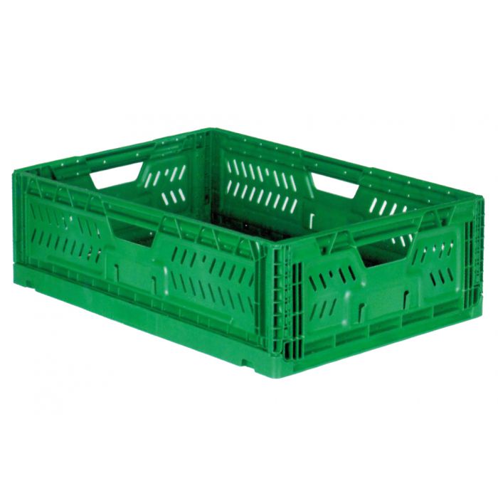 Mini Cagette en plastique vert anis empilable et pliable